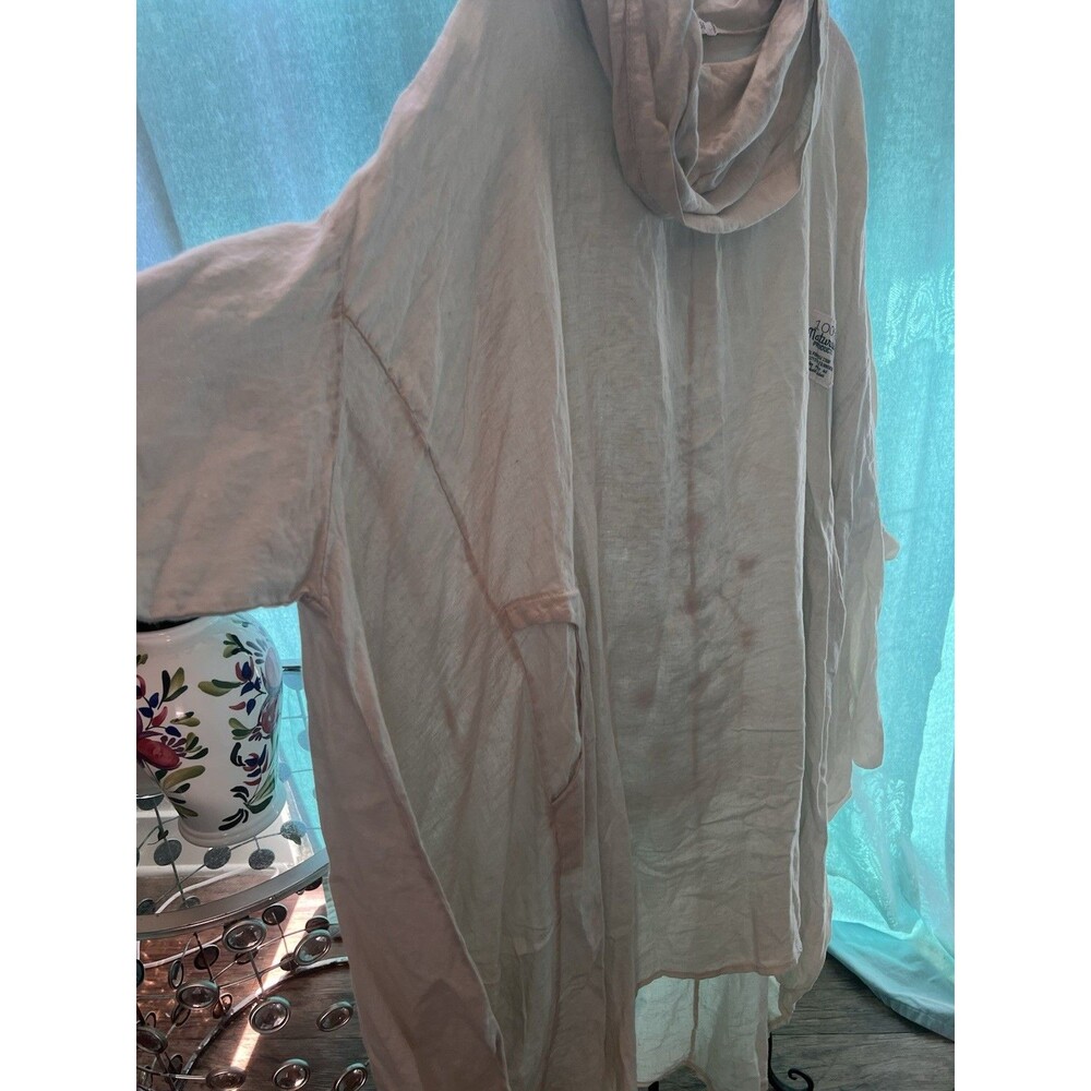 Diverse Italia Plus Size Ivory Linen Tunic Cowl Neck Brand New Size XL To XXXL - Picture 4 of 7
